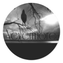 The Raven - Nevermore Sunbeams & Tree B&W Stickers
