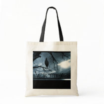 The Raven - Nevermore Sunbeams & Tree Blue Canvas Bag