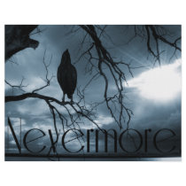 The Raven - Nevermore Sunbeams & Tree Blue Flyer Design