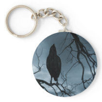 The Raven - Nevermore Sunbeams & Tree Blue Key Chain