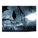 The Raven - Nevermore Sunbeams & Tree Blue Post Cards