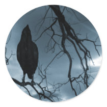 The Raven - Nevermore Sunbeams & Tree Blue Stickers