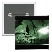 The Raven - Nevermore Sunbeams Tree - Green Button