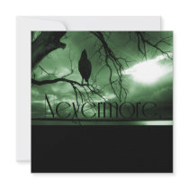 The Raven - Nevermore Sunbeams Tree - Green Personalized Announcement