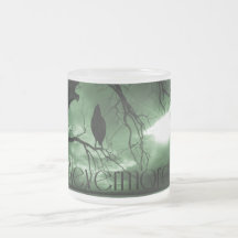 The Raven - Nevermore Sunbeams Tree - Green Mugs