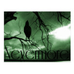 The Raven - Nevermore Sunbeams Tree - Green Post Cards