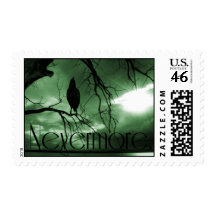 The Raven - Nevermore Sunbeams Tree - Green Stamp