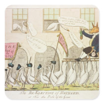 The Re-Electing of Reynard or Fox Square Stickers