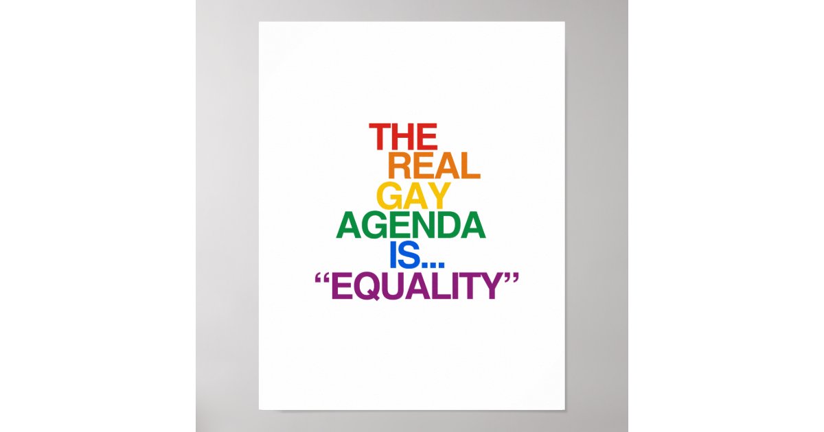 The Real Gay Agenda Poster Zazzle