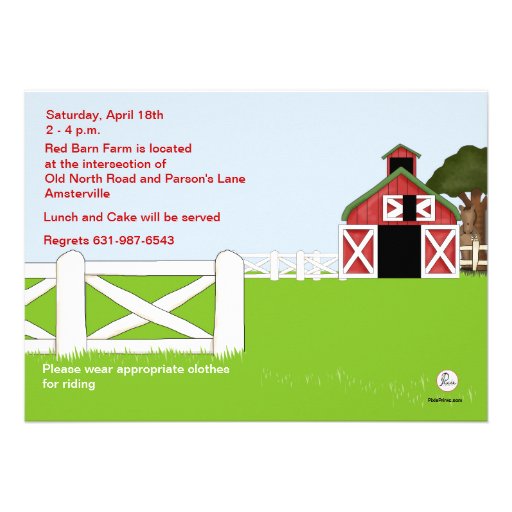 The Red Barn Birthday Party Invitation