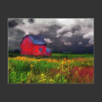 The Red Barn ,postcard by GinaSignore The Red Barn ,postcard
