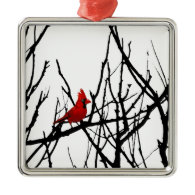 The Red Bird by Leslie Peppers Christmas Tree Ornament