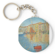 The Red Buoy (La Bouée Rouge) by Paul Signac Keychains
