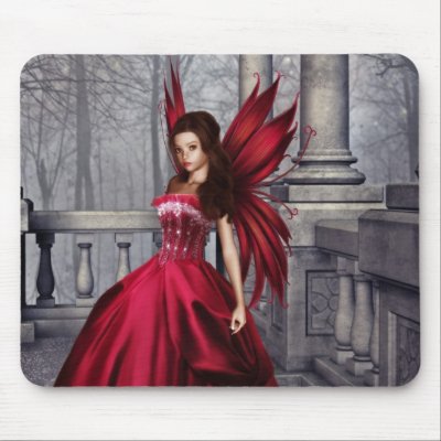 The Red Glamour Fairy Mousepad by emmamarlow