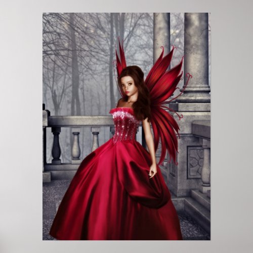 The Red Glamour Fairy Poster print