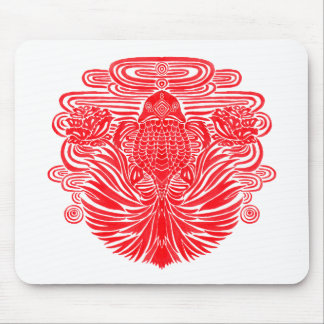 The Red Goldfish Illustration Mouse Pad The Red Goldfish Illustration Printed on Merchandise Illustration by Haidi Shabrina