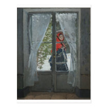 The Red Kerchief, Portrait of Mrs. Monet (1873) postcards