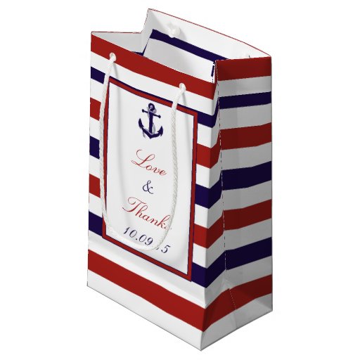 The Red & Navy Nautical Anchor Wedding Collection Small Gift Bag Zazzle
