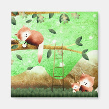 The red panda came prepared ... refrigerator magnet