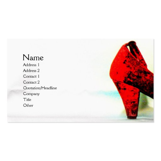 The Red Shoe Profile Card Business Card Templates (front side)