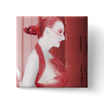 The Red Stripe Button Square