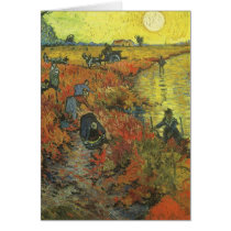 The Red Vineyard by Vincent van Gogh Greeting Card