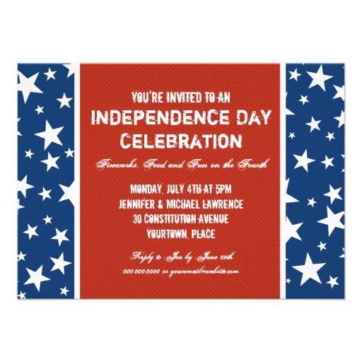 The Red, White and Blue July 4th Party Invitation