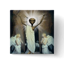 The Resurrection Of Alien Jesus Button