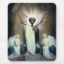The Resurrection Of Alien Jesus Mouse Pad