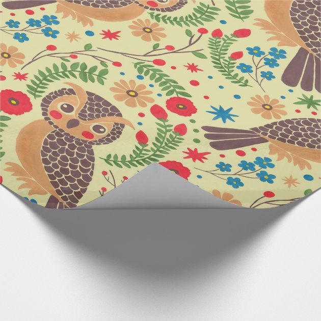 The Retro Horned Owl Wrapping Paper 4/4