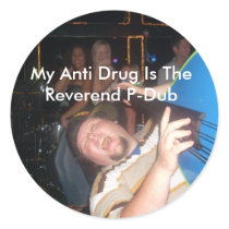 The Reverend P-Dub round sticker by hero25 The Reverend P-Dub round sticker