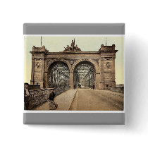 The Rhine Bridge, Mannheim, Baden, Germany rare Ph Button