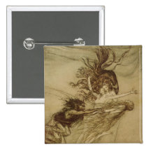 The Rhinemaidens teasing Alberich Pinback Button