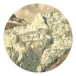 The Rhone Glacier, Valais, Alps of, Switzerland cl Round Sticker