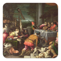 The Rich Man and Lazarus, 1590-95 Square Stickers