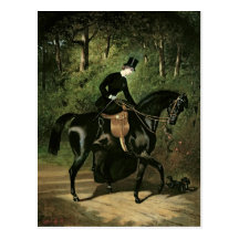 The Rider Kipler on her Black Mare Postcards