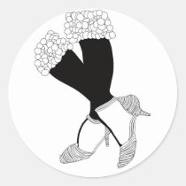 artsprojekt,fashion,woman,illustration,design,feet,legs,shoes,feminine,art,shoe,classic,foot,girl,home,minimalism,wall,decor,black,white,stand,balance,glamour, Sticker with custom graphic design