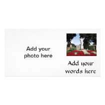 The Risen Jesus Christ statue Custom Photo Card