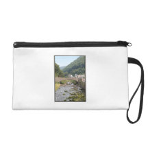 The River and Bridge in Lynmouth, Devon, England. Wristlet