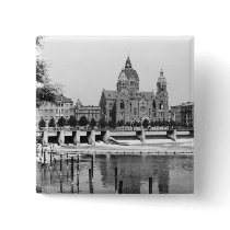 The river Isar at Munich, c.1910 Button