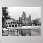 The river Isar at Munich, c.1910 Posters