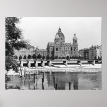 The river Isar at Munich, c.1910 Posters