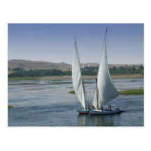 The River Nile and sailing boats used as Post Cards