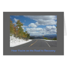 The Road to Recovery Autumn Get Well Template Greeting Card