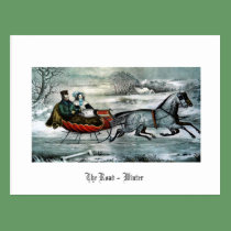 The Road - Winter Holiday Postcard postcards