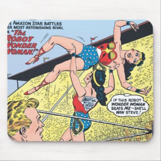 The Robot Wonder Woman Mouse Pads
