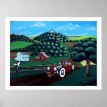The Rockabilly Rat - Fine Folk Art Print w/ Border