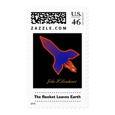 The Rocket Leaves Earth Stamps by JohnLionheart