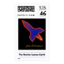 The Rocket Leaves Earth postage