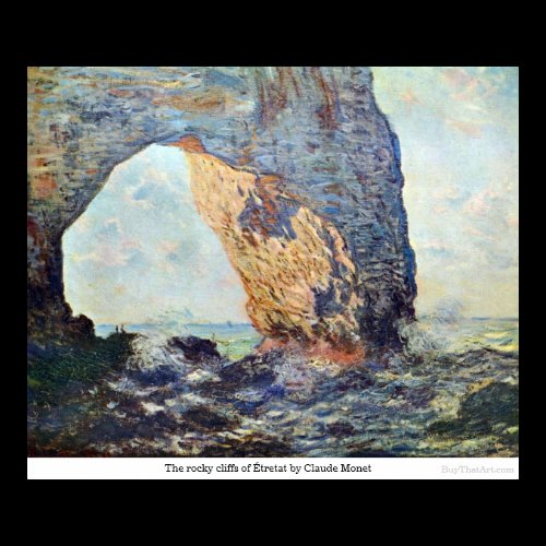 The rocky cliffs of Étretat by Claude Monet Print